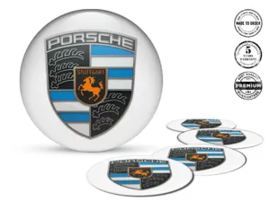 Porsche Wheel Emblem Version High-Quality Dome Design